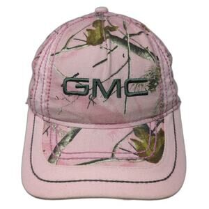GMC 5 Panel Pink OSFM Realtree Camo Strapback Hat Embroidered Logo Adjustable